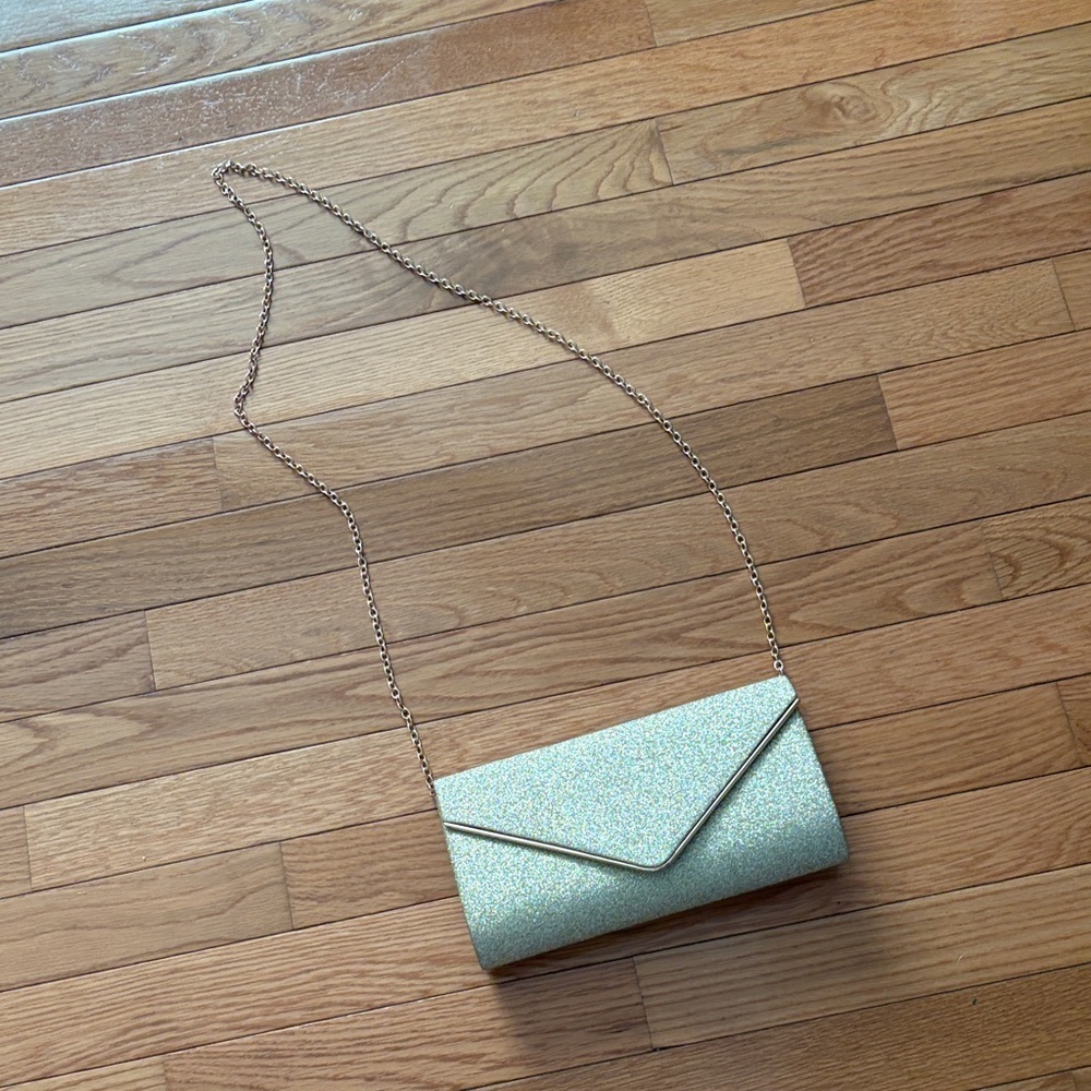 Sparkle Envelope Wristlet Clutch in gold